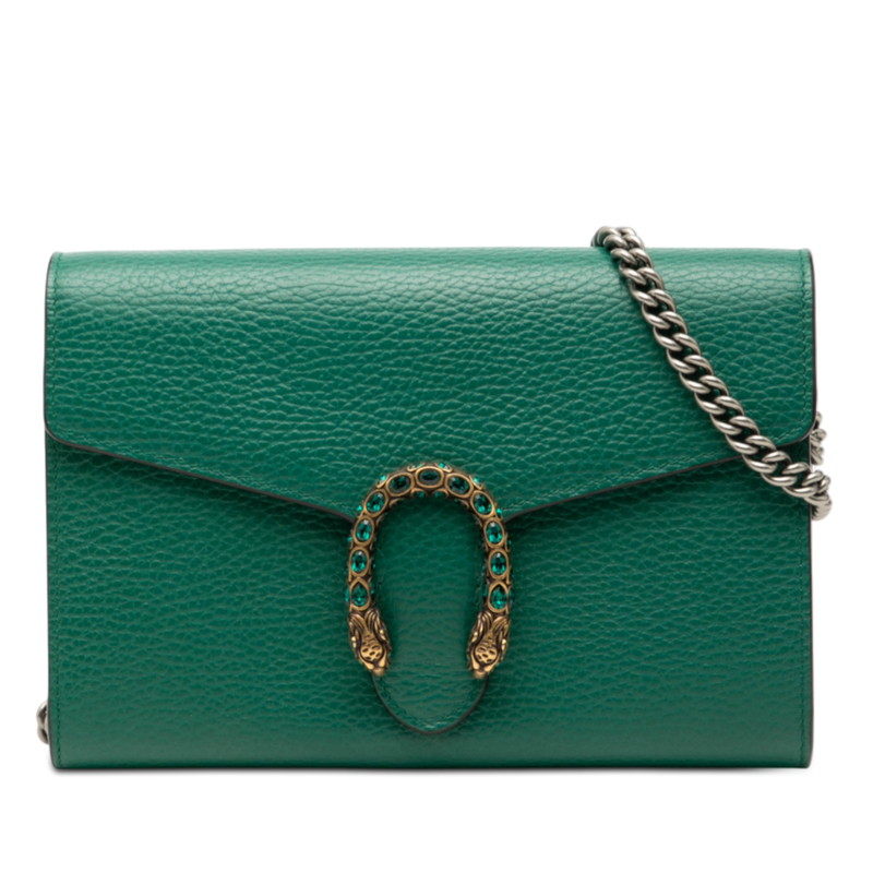 グッチ ディオニソス チェーンウォレット ショルダーバッグ 401231 グリーン レザー レディース GUCCI 【中古】