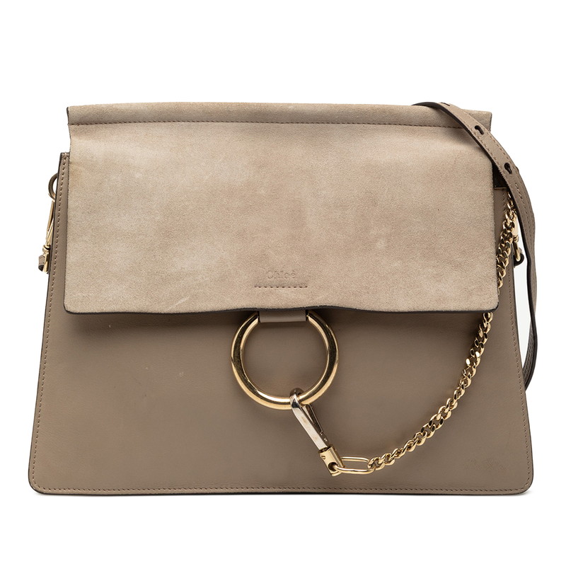 クロエ フェイ ショルダーバッグ ベージュ スウェード レザー レディース Chloe 【中古】