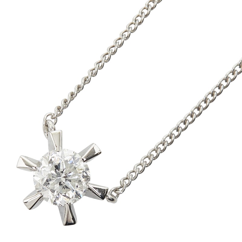 Pt850 プラチナ Pt プラチナ ダイヤ0.43ct プチネックレス レディース 【中古】