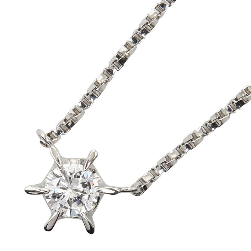 Pt850 プラチナ ダイヤ0.32ct ネックレス レディース 【中古】