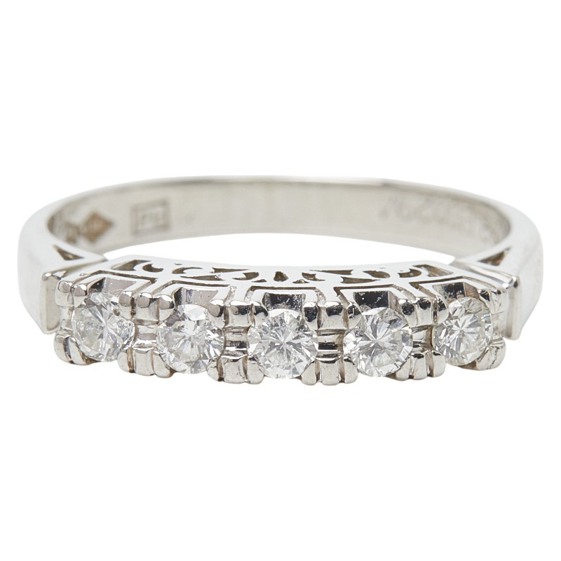 Pt900 プラチナ ダイヤ0.29ct 一文字リング リング 指輪 レディース 11号 【中古】 45,370円