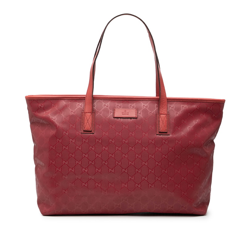 グッチ GGインプリメ トートバッグ 211137 レッド ピンク PVC レザー レディース GUCCI 【中古】｜【銀座パリス】　店