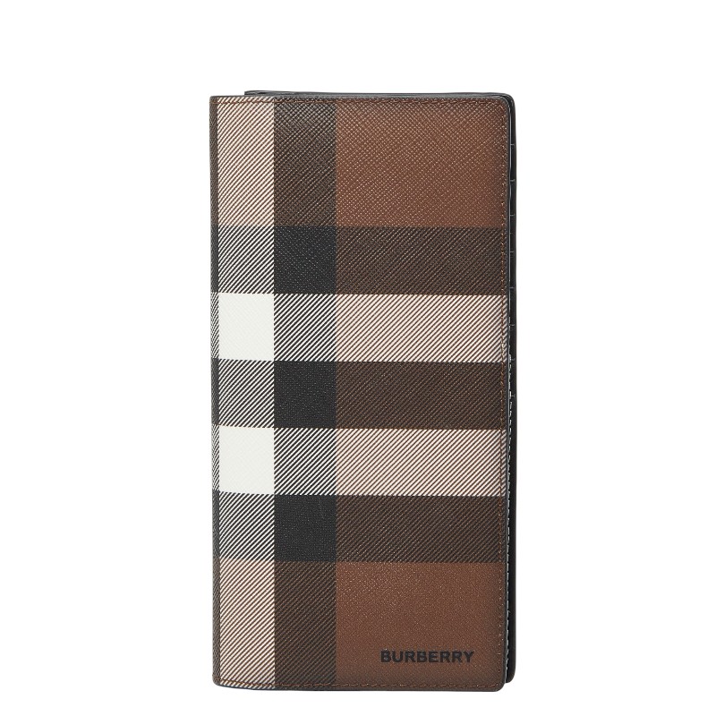 バーバリー チェック 長財布 ブラウン ブラック ホワイト PVC レザー レディース BURBERRY 【中古】｜【銀座パリス】　店