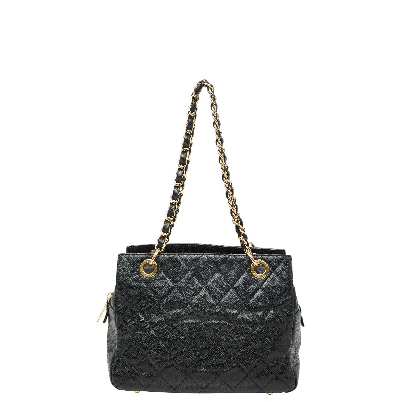 シャネル ココマーク マトラッセPTT チェーン ショルダーバッグ A18004 ブラック キャビアスキン レディース CHANEL 【中古】