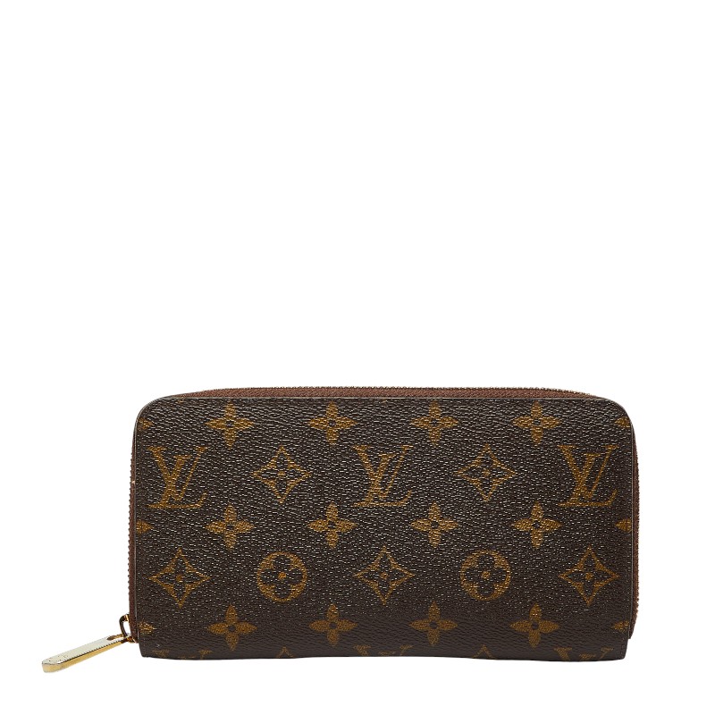 ルイ ヴィトン モノグラム ジッピーウォレット ラウンドジッパー 長紙入れ M60017 赤銅色 PVC レディース LOUIS VUITTON 【中古】