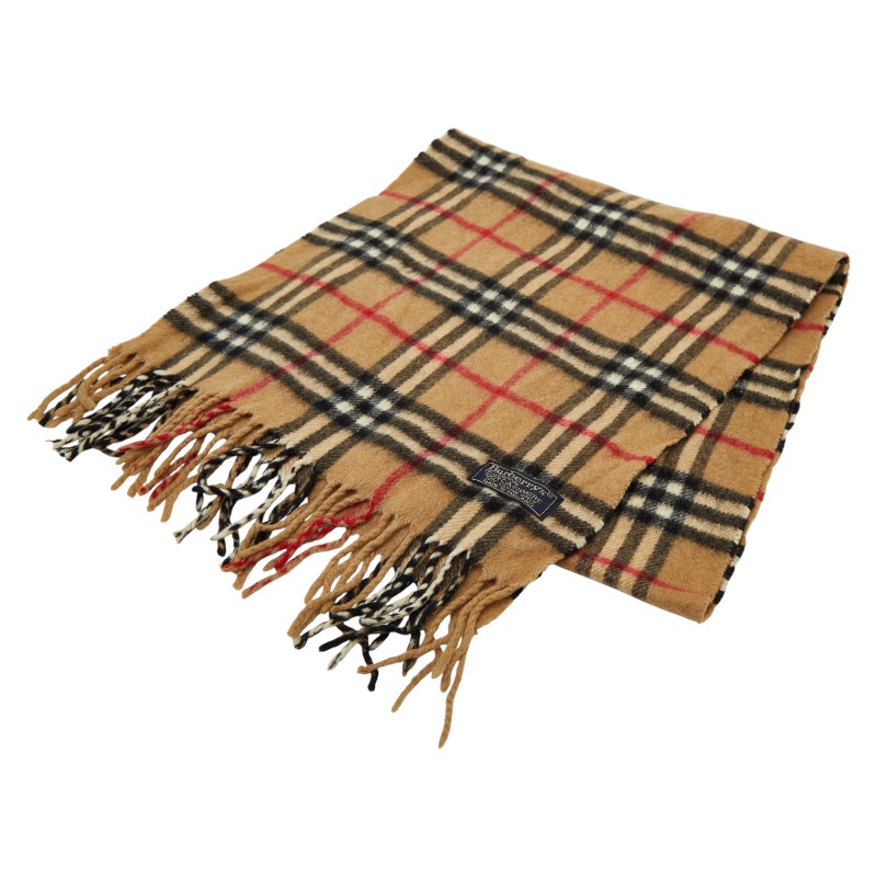 バーバリー ノバチェック えり巻き 赤銅色 カシミール レディース BURBERRY 【中古】