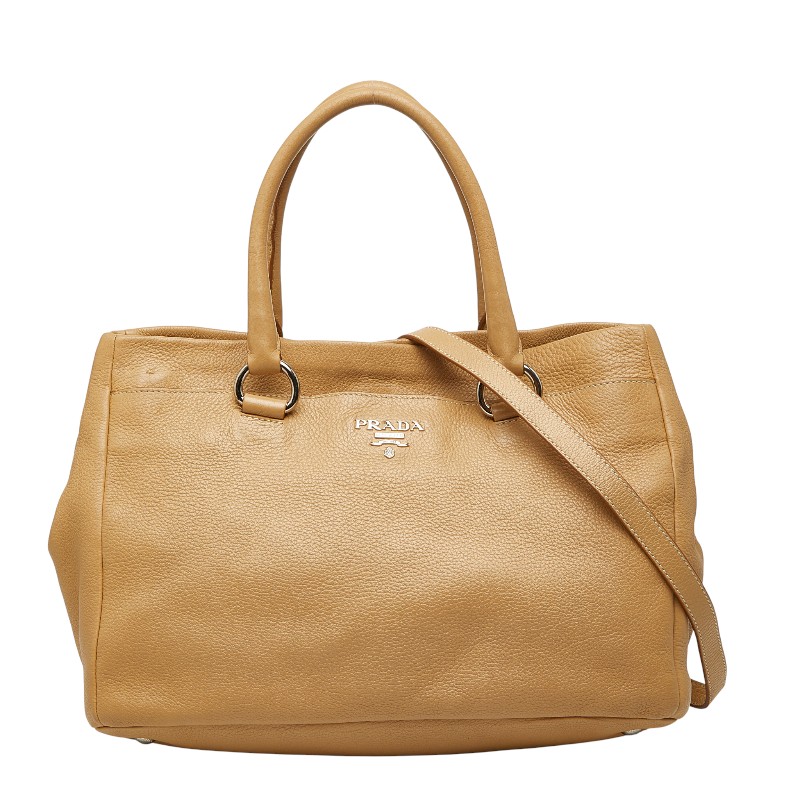 プラダ ハンドバッグ ショルダーバッグ 2WAY ベージュ レザー レディース PRADA 【中古】