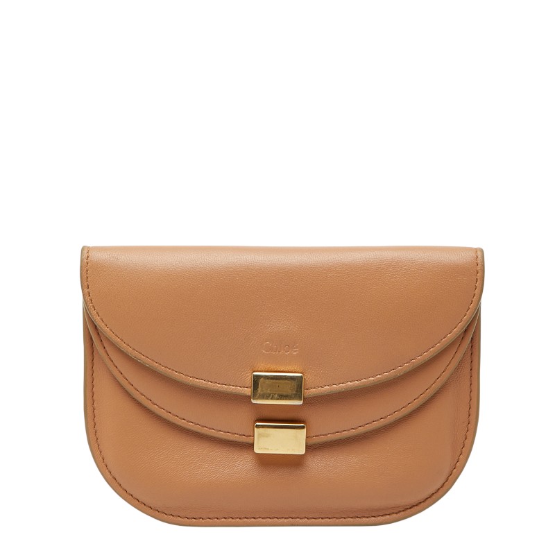 クロエ ジョージア コインケース 小銭入れ 名刺入れ ベージュ ゴールド レザー レディース Chloe 【中古】｜【銀座パリス】　店 8,700円