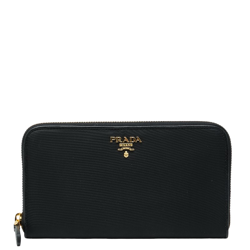 プラダ ラウンドジッパー 長紙入れ 1M0506 黒いこと ナイロン レディース PRADA 【中古】