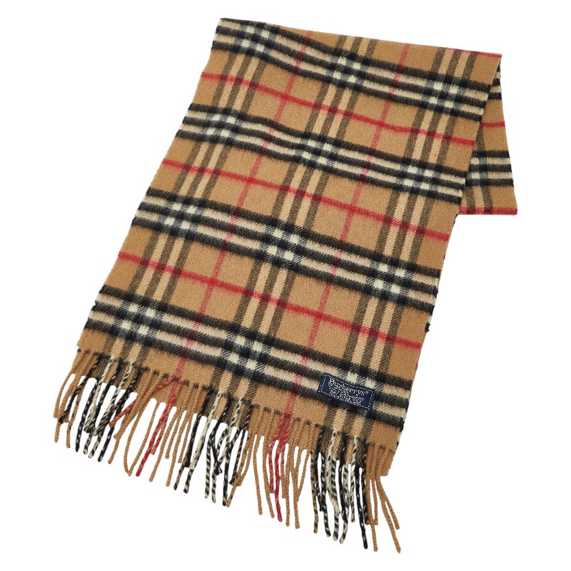バーバリー ノバチェック えり巻き ベージュ マルチ色つや カシミール レディース BURBERRY 【中古】