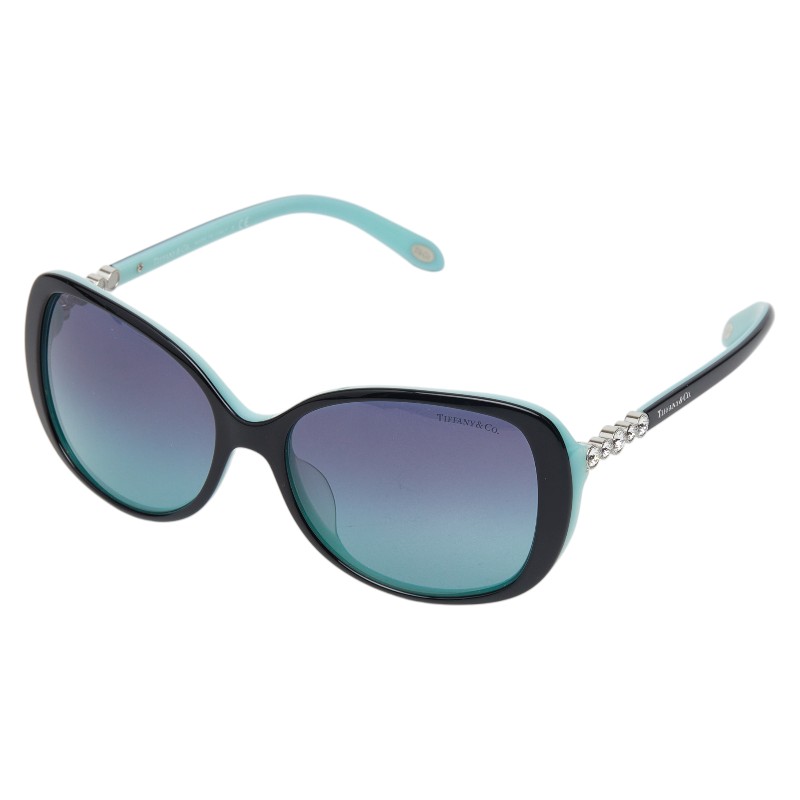 ティファニー サングラス TF4121-B-F ブラック ティファニーブルー プラスチック ラインストーン レディース TIFFANY&Co. 【中古】