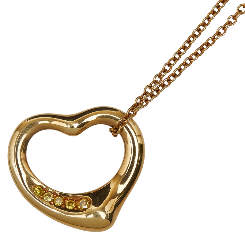 ティファニー オープンハート ネックレス ゴールド イエロー K18YG イエローゴールド レディース TIFFANY&Co. 【中古】｜【銀座パリス】　店