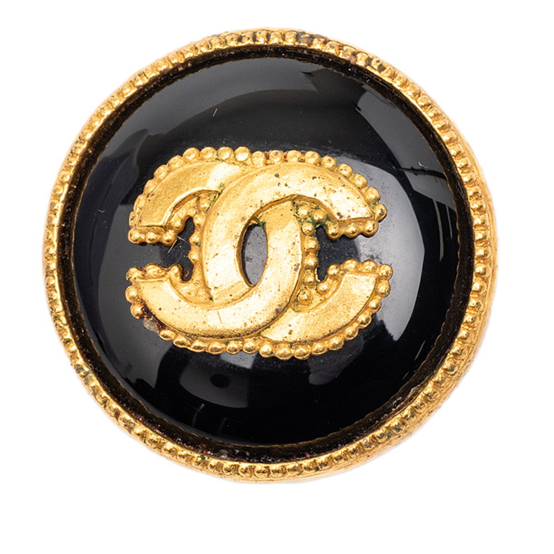 シャネル ヴィンテージ ココマーク ブローチ ゴールド ブラック メッキ レディース CHANEL 【中古】｜【銀座パリス】　店