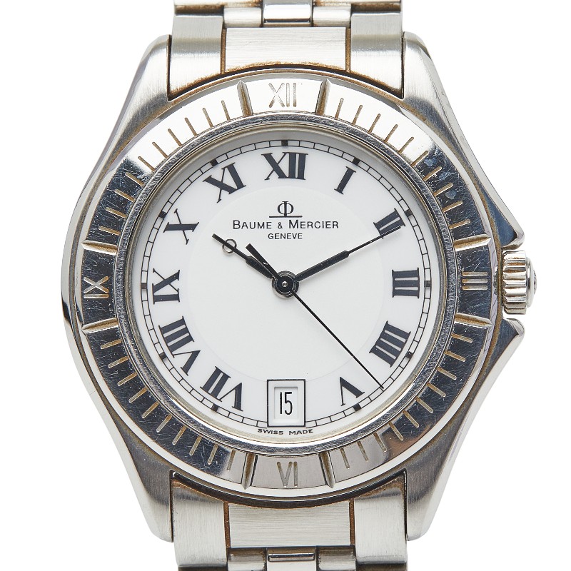 ボーム＆メルシェ 腕時計 MV045042 クオーツ ホワイト文字盤 ステンレススチール メンズ Baume & Mercier 【中古】