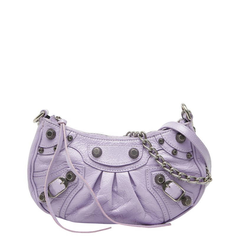 バレンシアガ ル カゴール ミニハンドバック ショルダーバッグ 2WAY 695814 パープル なめし革 レディース BALENCIAGA 【中古】 バッグ-レディースバッグ