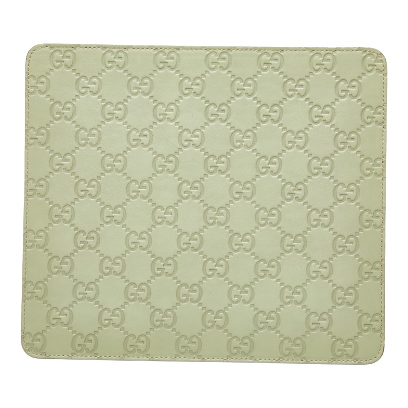 グッチ グッチシマ GG ロゴ マウスパッド パソコン PC小物 インテリア 雑貨 グリーン レザー レディース GUCCI 【中古】