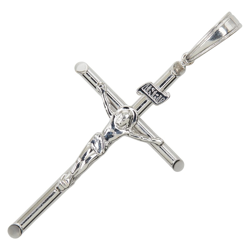 K18WG ホワイトゴールド クロスモチーフ ペンダント ネックレス レディース 【中古】