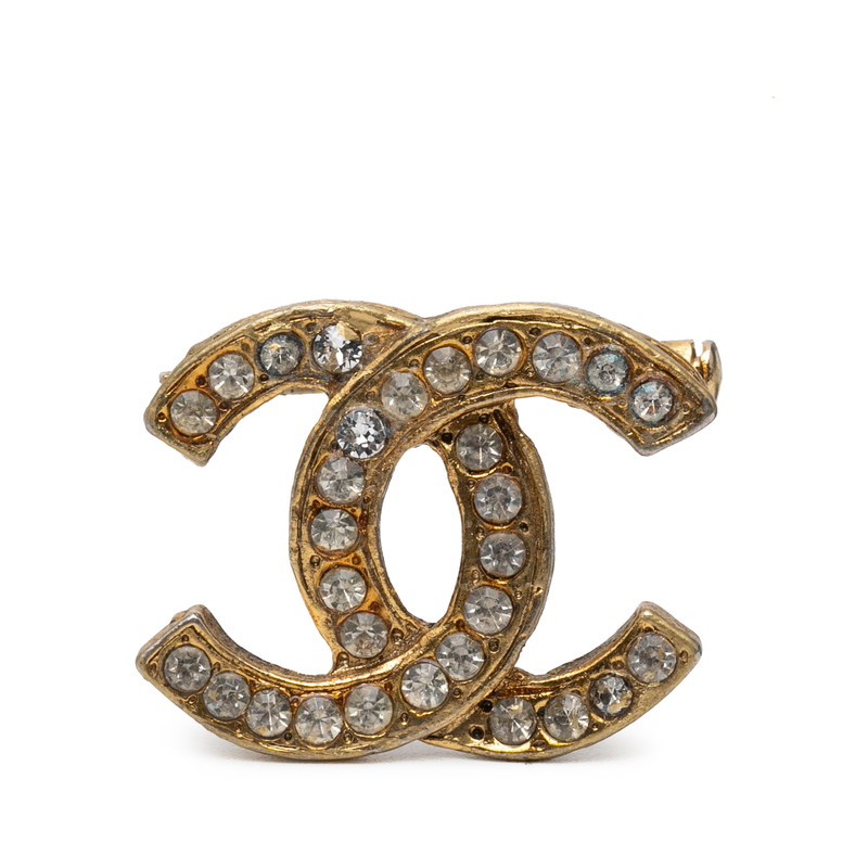 シャネル ココマーク ラインストーン ブローチ ゴールド メッキ レディース CHANEL 【中古】｜【銀座パリス】　店
