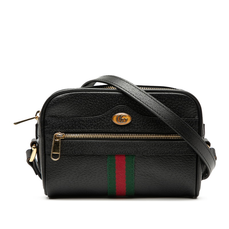 グッチ オフィディア シェリーライン 斜め掛け ショルダーバッグ 517350 ブラック マルチカラー レザー レディース GUCCI 【中古】
