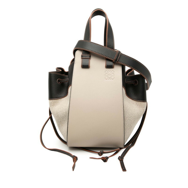 ロエベ ハンモック スモール ハンドバック ショルダーバッグ 2WAY ベージュ マルチ色合い なめし革 レディース LOEWE 【中古】