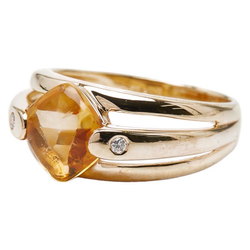 K18YG イエローゴールド シトリントパーズ1.70ct ダイヤ0.03ct リング 指輪 レディース 12.5号 【中古】|【銀座パリス】 店