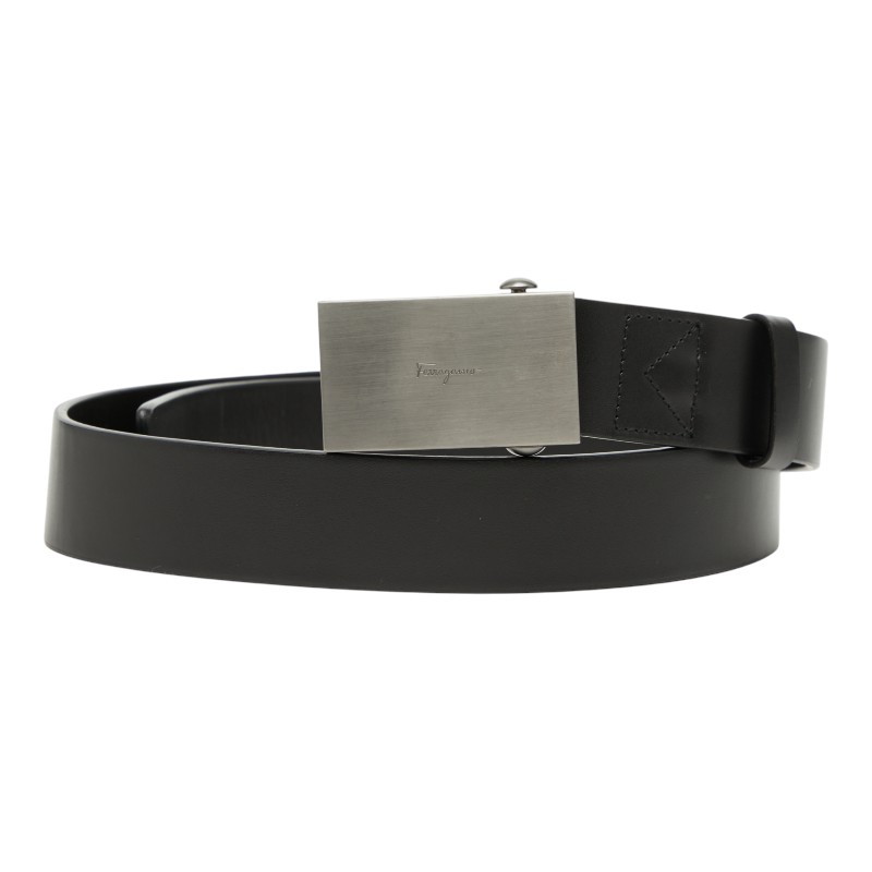 サルヴァトーレフェラガモ 胴締め 黒いこと なめし革 メンズ Salvatore Ferragamo 【中古】