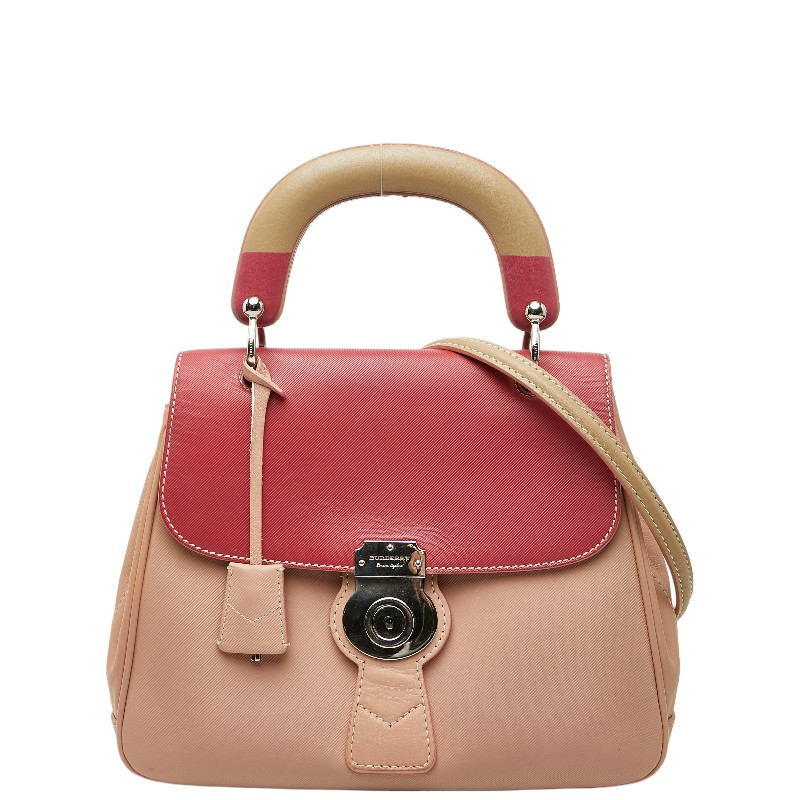 バーバリー DK88 ハンドバック ショルダーバッグ 2WAY さくら色 赤いこと なめし革 レディース BURBERRY 【中古】 レディースバッグ-バッグ-バッグ・小物・ブランド雑貨