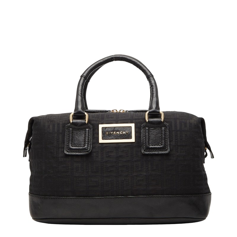 ジバンシー ロゴタイプ ハンドバック 黒いこと 帆布 なめし革 レディース Givenchy 【中古】