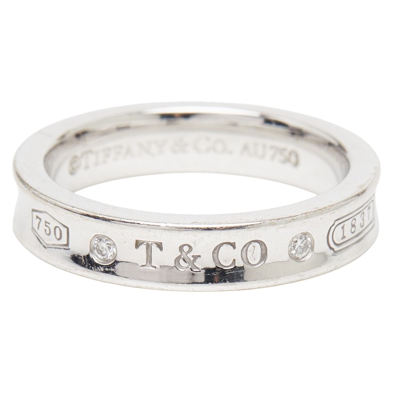 ティファニー 1837 ナローリング リング 指輪 K18WG ホワイトゴールド レディース TIFFANY&Co. 【中古】