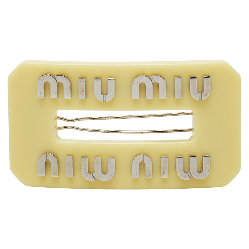 楽天市場】MIUMIU ミュウミュウ 5IF092 ロゴ ヘアクリップ バレッタ
