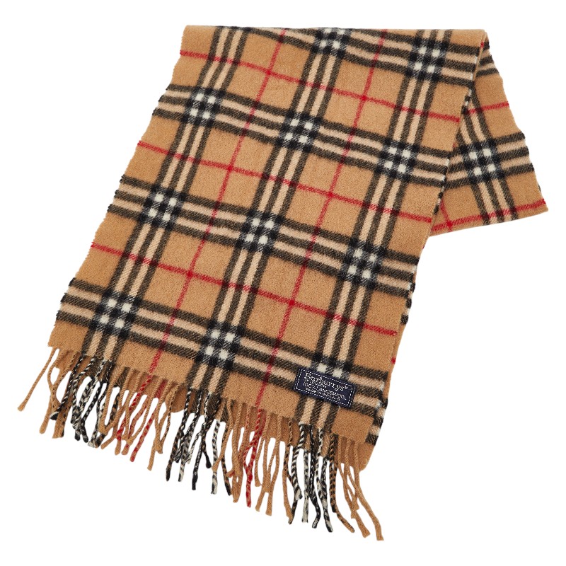 バーバリー ノバチェック えり巻き ベージュ マルチ色つや 羊毛 レディース BURBERRY 【中古】