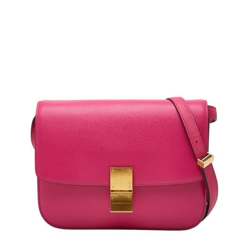 セリーヌ 古典派音楽ボックス席 並み並み ショルダーバッグ サクラ色 なめし革 レディース CELINE 【中古】