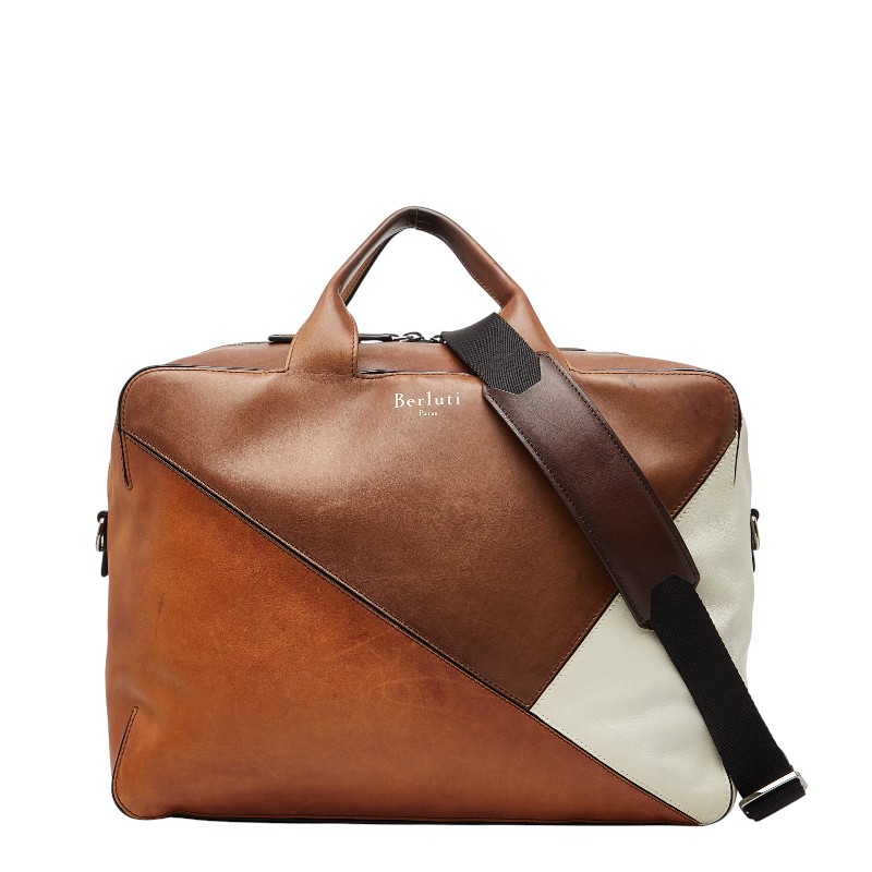 ベルルッティ ボストンバッグ ショルダーバッグ 2WAY 赤銅色 白いこと なめし革 メンズ Berluti 【中古】