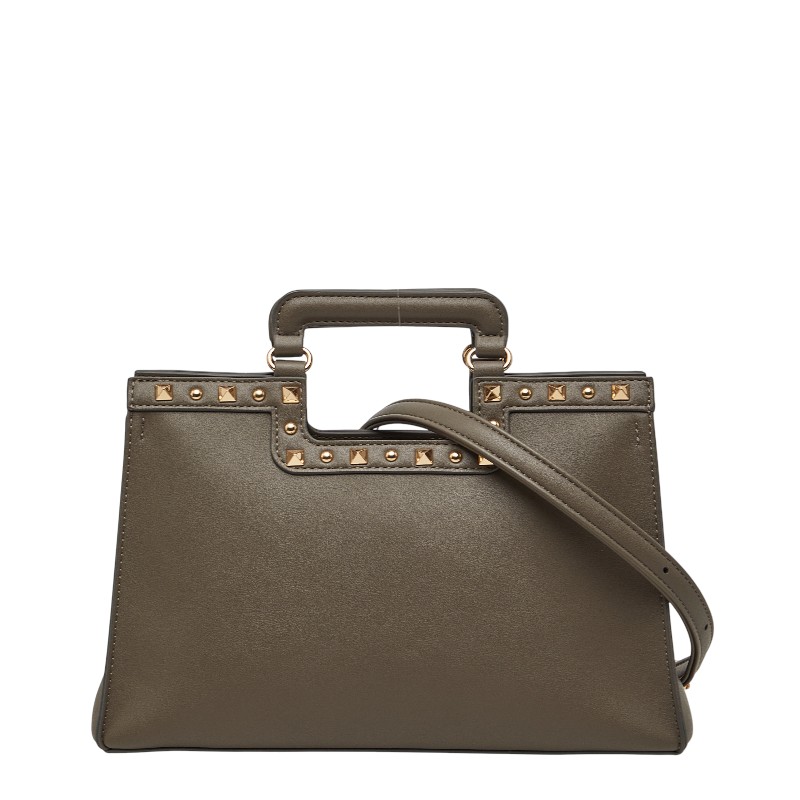 ダイアナ スタッズ ハンドバッグ ショルダーバッグ 2WAY グレージュ レザー レディース DIANA 【中古】