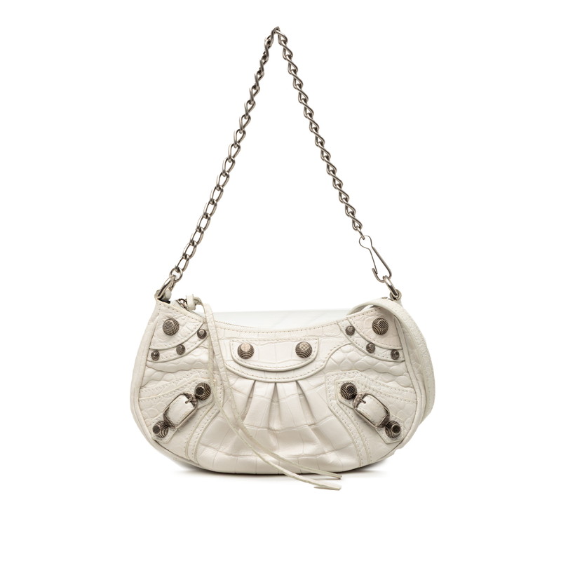 バレンシアガ ル カゴール ミニ XS ハンドバッグ チェーンショルダーバッグ 2WAY 695814 ホワイト レザー レディース BALENCIAGA 【中古】