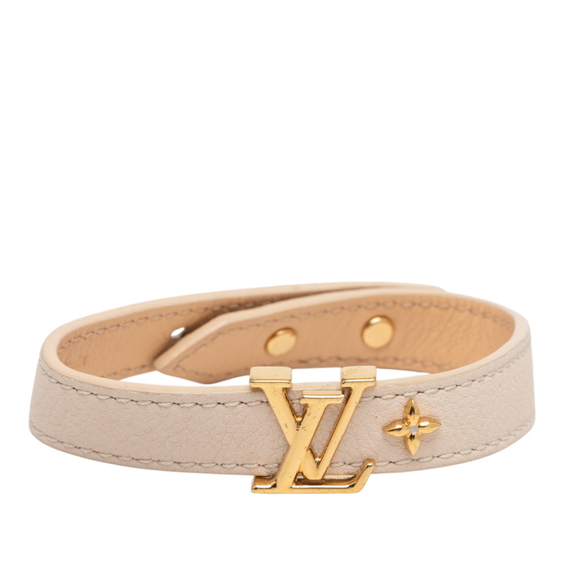 ルイ ヴィトン ブラスレ LV アイコニック ブレスレット M8105E ベージュ レザー レディース LOUIS VUITTON 【中古】
