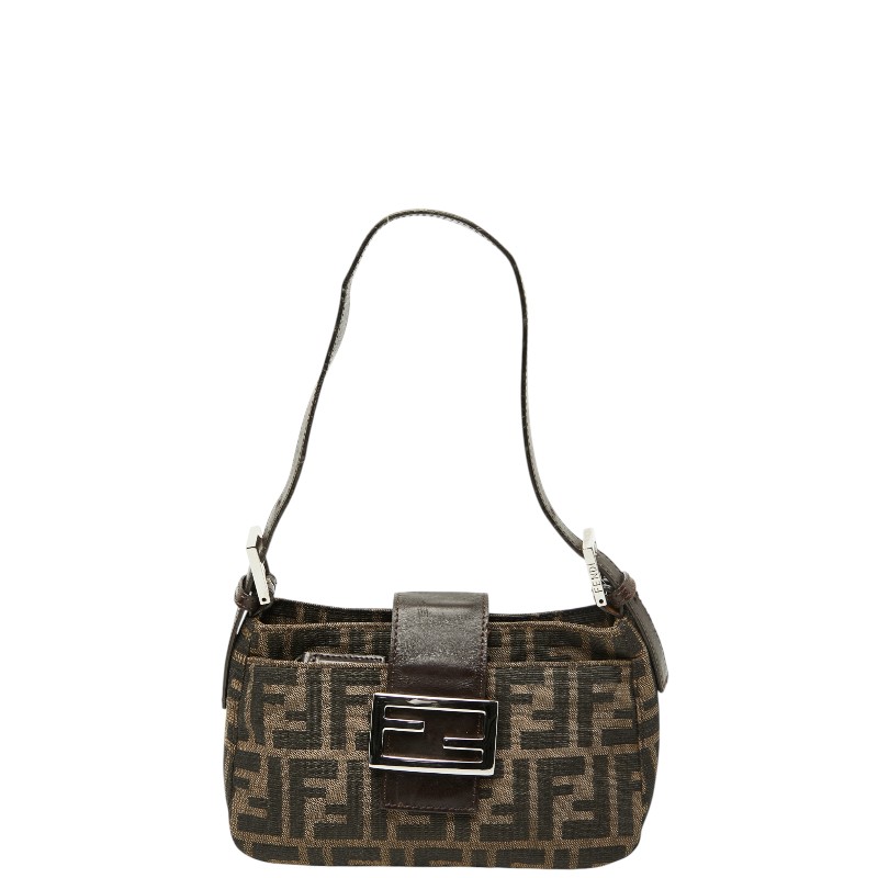 フェンディ ズッカ マンマバゲット ショルダーバッグ 一肩先 赤銅色 帆布 なめし革 レディース FENDI 【中古】
