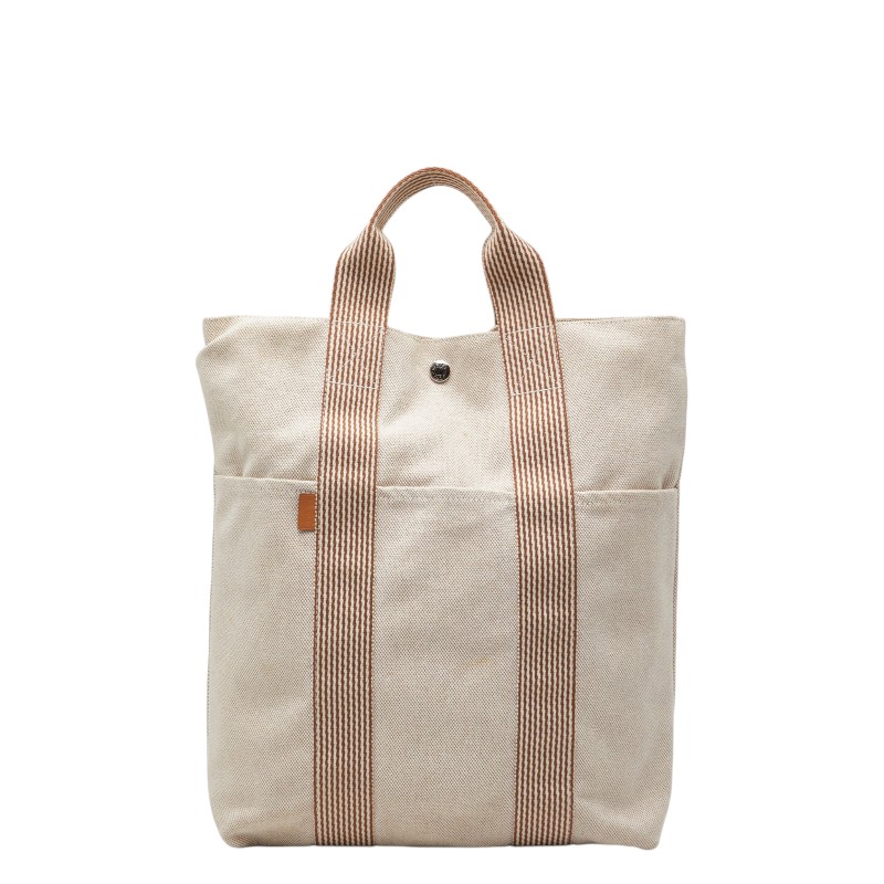 エルメス フールトゥ カバス トートバッグ ハンドバッグ ベージュ ブラウン キャンバス メンズ HERMES 【中古】 21,158円
