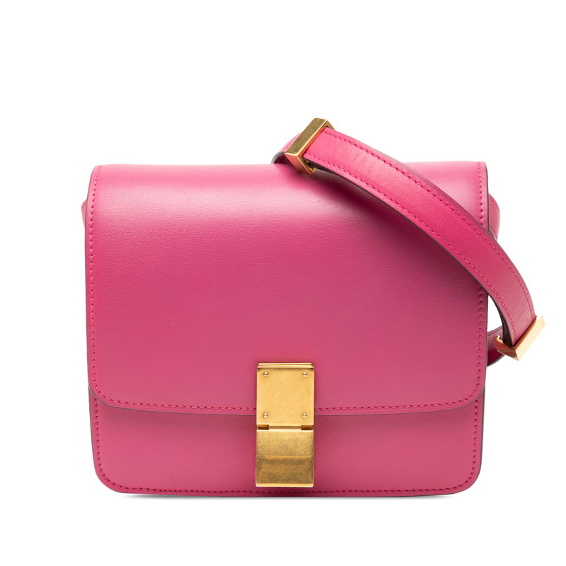 セリーヌ 古典派音楽ボックス席 スモール ショルダーバッグ サクラ色 なめし革 レディース CELINE 【中古】