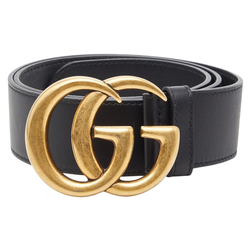 グッチ GGマーモント ベルト サイズ:70/28 400593 ブラック ゴールド レザー メッキ レディース GUCCI 【中古】|【銀座パリス】 店