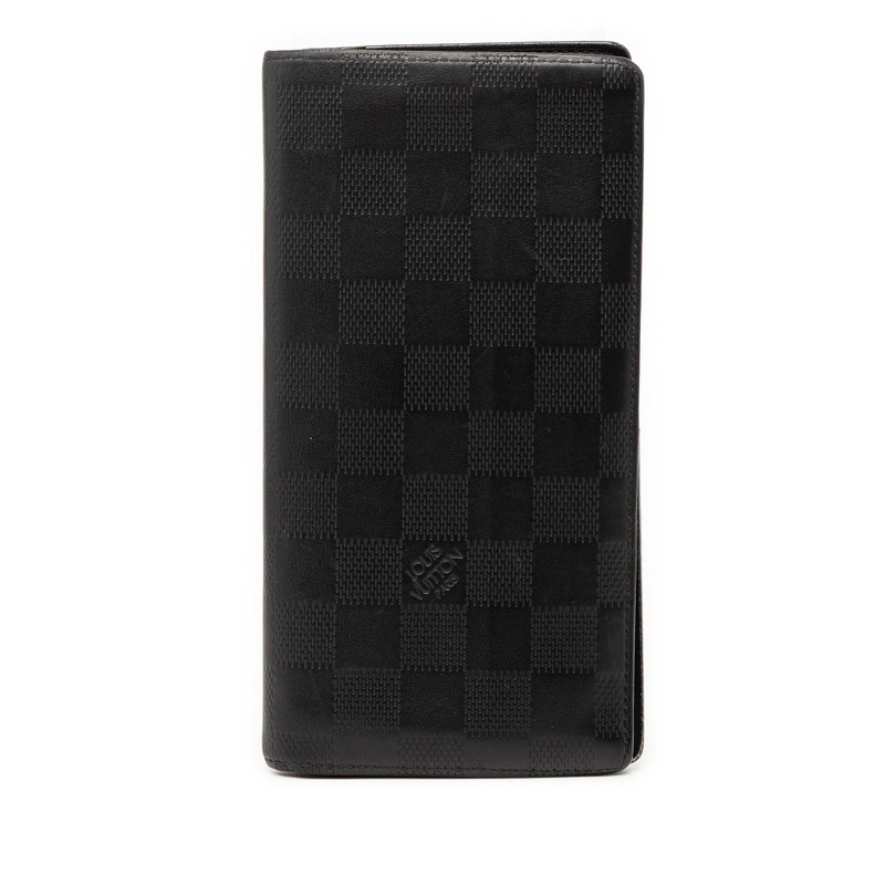 ルイ ヴィトン ダミエ アンフィニ ポルトフォイユ ブラザ ロングウォレット 長財布 N63010 オニキス ブラック レザー メンズ LOUIS VUITTON 【中古】