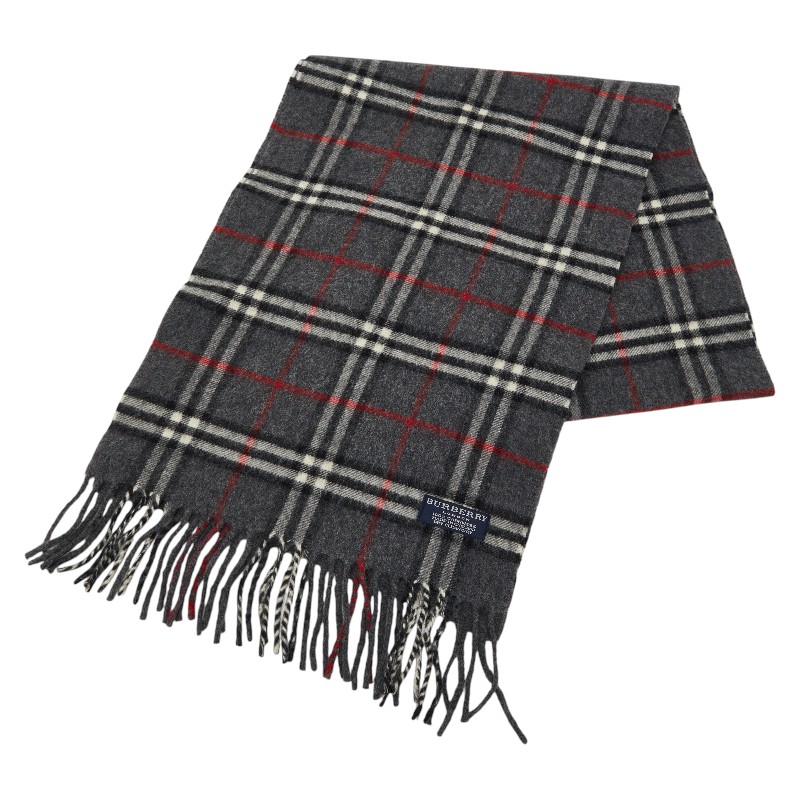 バーバリー 英国の首都 照合のしるし えり巻き 薄墨色 カシミール100% メンズ BURBERRY 【中古】