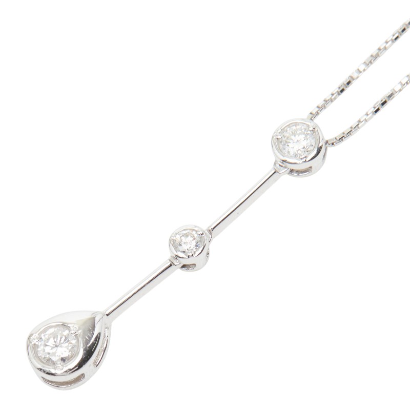 Pt900 プラチナ Pt850 プラチナ ダイヤ0.30ct ペンダント ネックレス レディース 【中古】