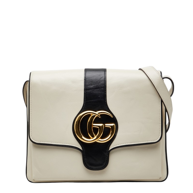 グッチ アリー ショルダーバッグ 550126 ホワイト ブラック レザー レディース GUCCI 【中古】
