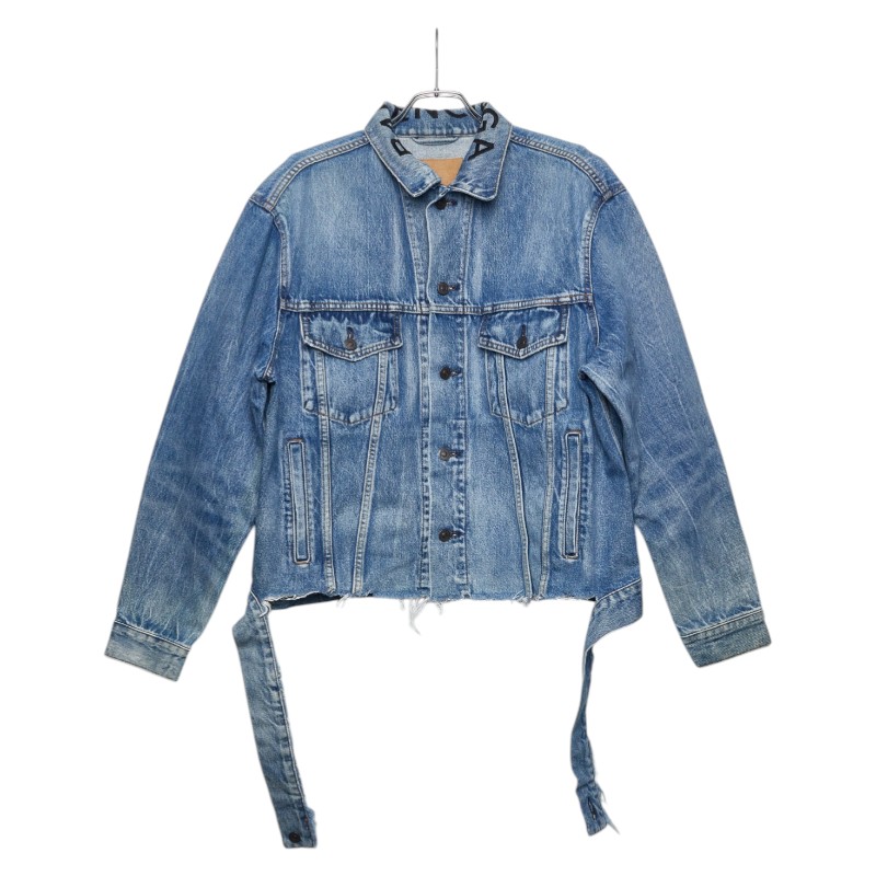 バレンシアガ 18SS LIKE A MAN JACKET クラッシュデザイン デニムジャケット サイズ34 493606 インディゴ ブルー コットン メンズ BALENCIAGA 【中古】