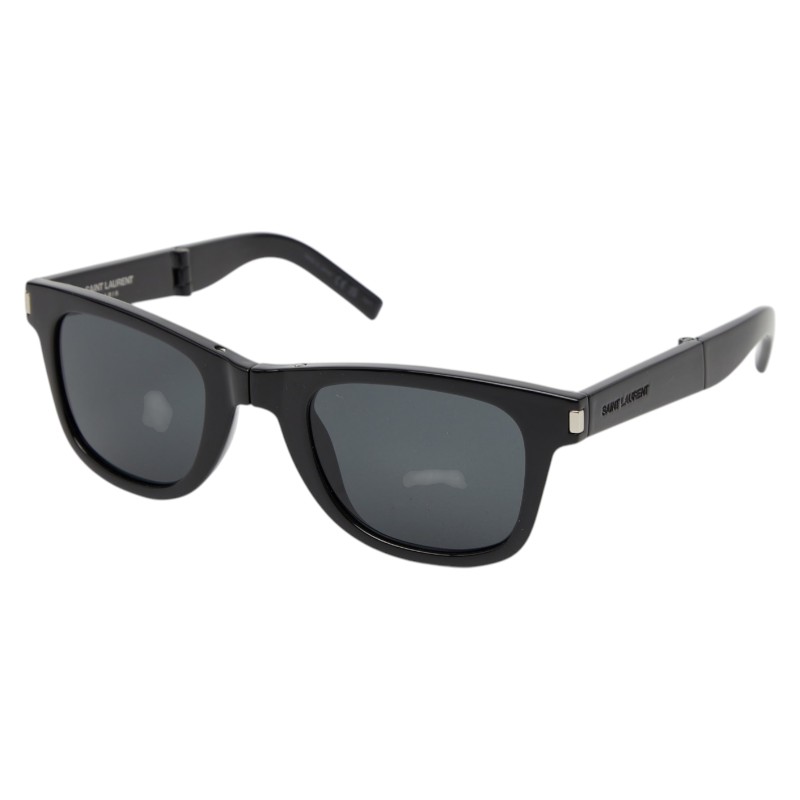 サンローラン フォルダブル サングラス ウェリントン 折りたたみ SL51 ブラック プラスチック レディース SAINT LAURENT 【中古】