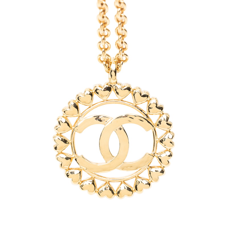 シャネル ココマーク ハート モチーフ ネックレス ゴールド メッキ レディース CHANEL 【中古】