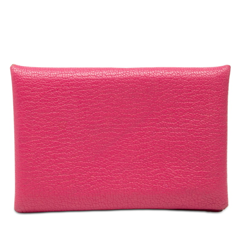 エルメス カルヴィ カードケース パスケース ピンク シェーブル レディース HERMES 【中古】｜【銀座パリス】　店