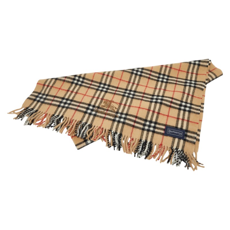 バーバリー ノバチェック えり巻き ベージュ マルチ色つや 羊毛 レディース BURBERRY 【中古】