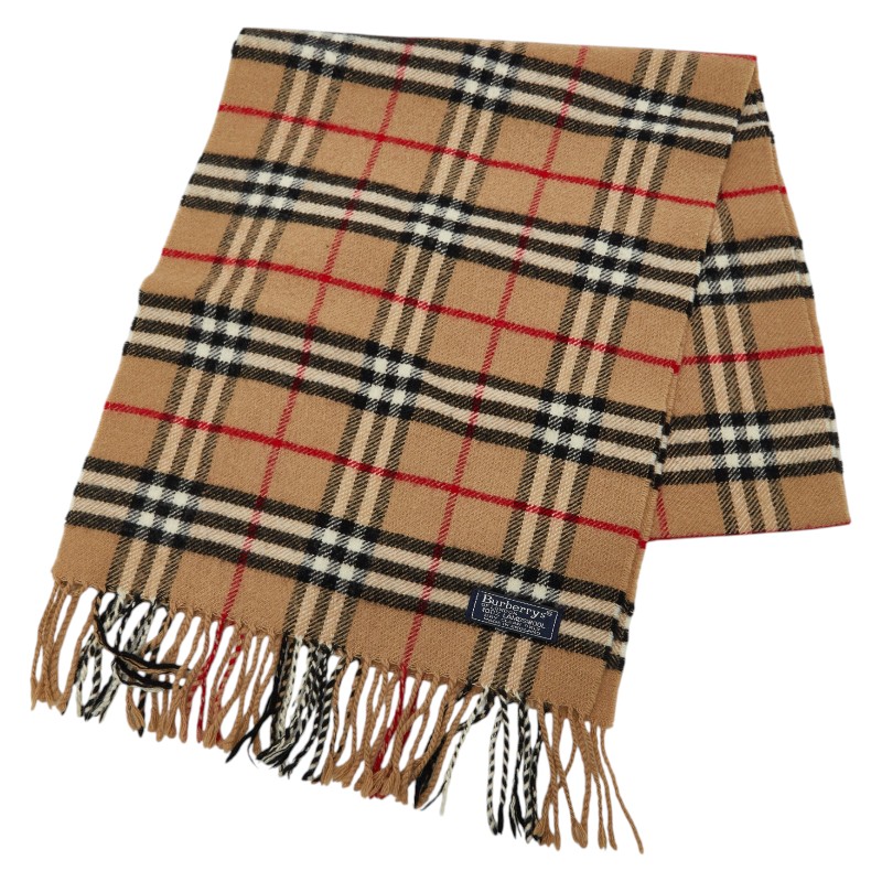 バーバリー ノバチェック えり巻き 赤銅色 マルチ色つや 羊毛 レディース BURBERRY 【中古】